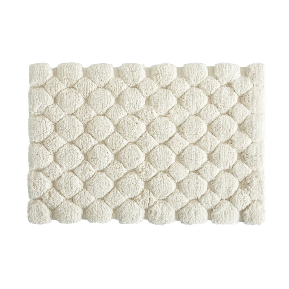 Ivory 2-Piece Cotton Bath Rug  - Bamboo Bath Mat 评论和价格