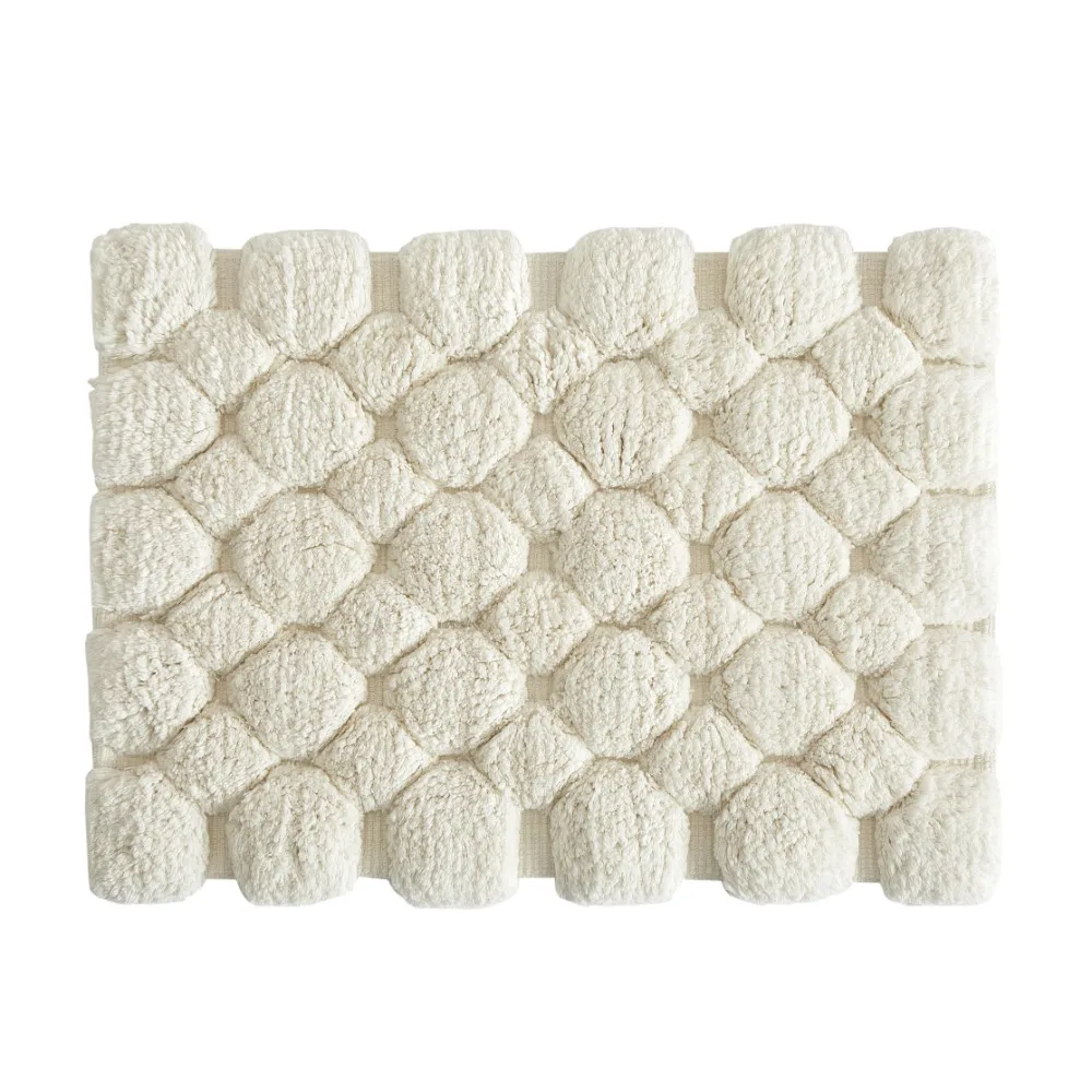 Ivory 2-Piece Cotton Bath Rug  - Bamboo Bath Mat 评论和价格