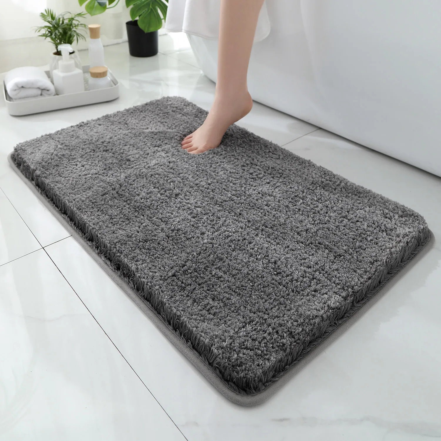 Rounded and thickened bathroom - Bamboo Bath Mat 评论和价格