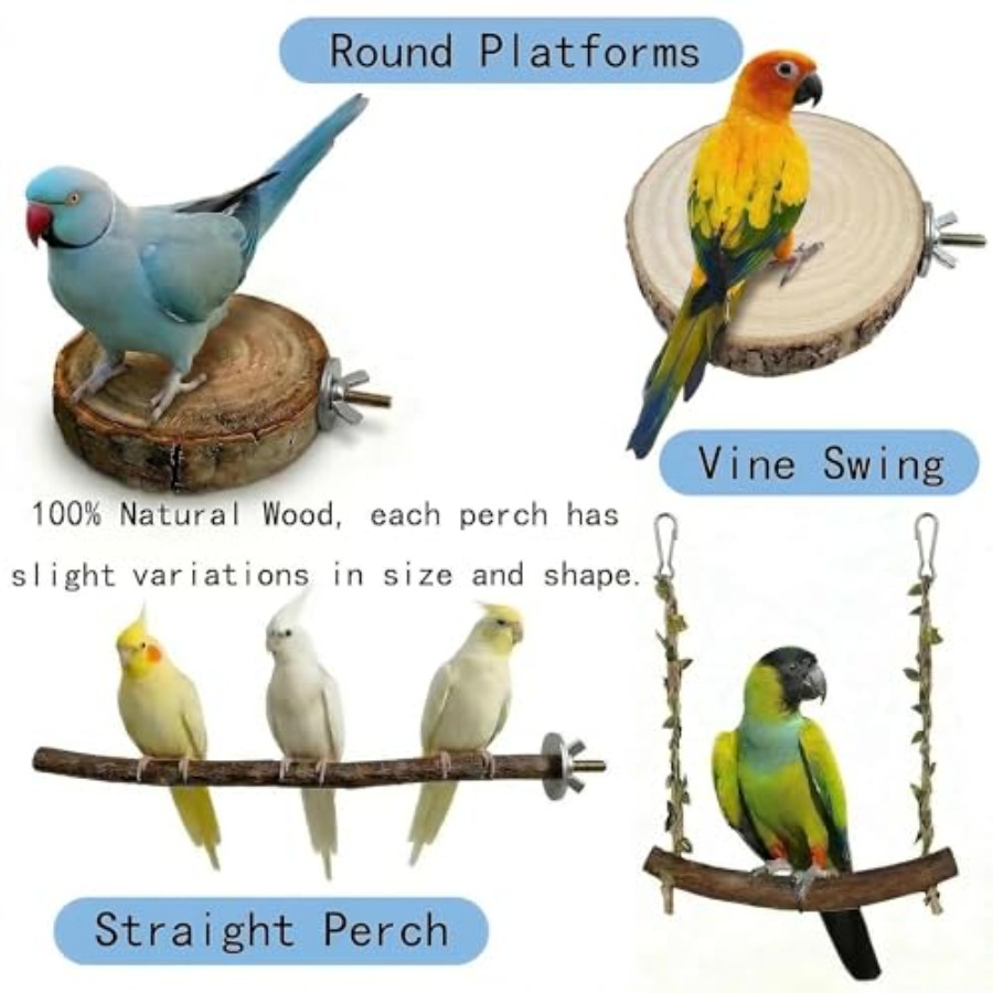 8PCS natural wood bird perches - Health & Wellness Unlimited 评论和价格