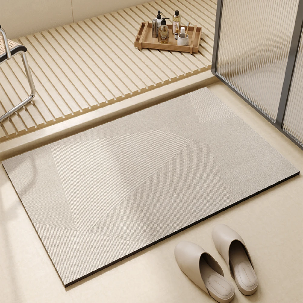 Light Coffee Geometric Line Di - Bamboo Bath Mat 评论和价格