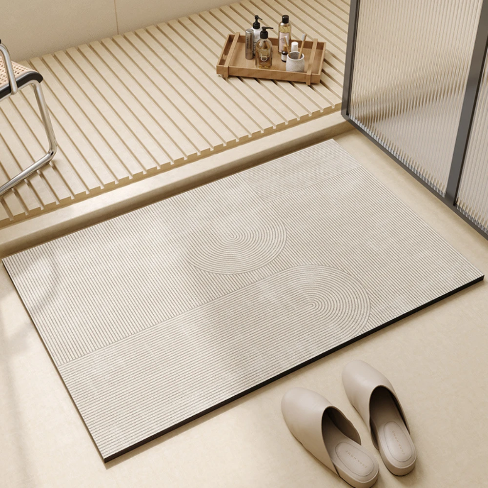 Light Coffee Geometric Line Di - Bamboo Bath Mat 评论和价格