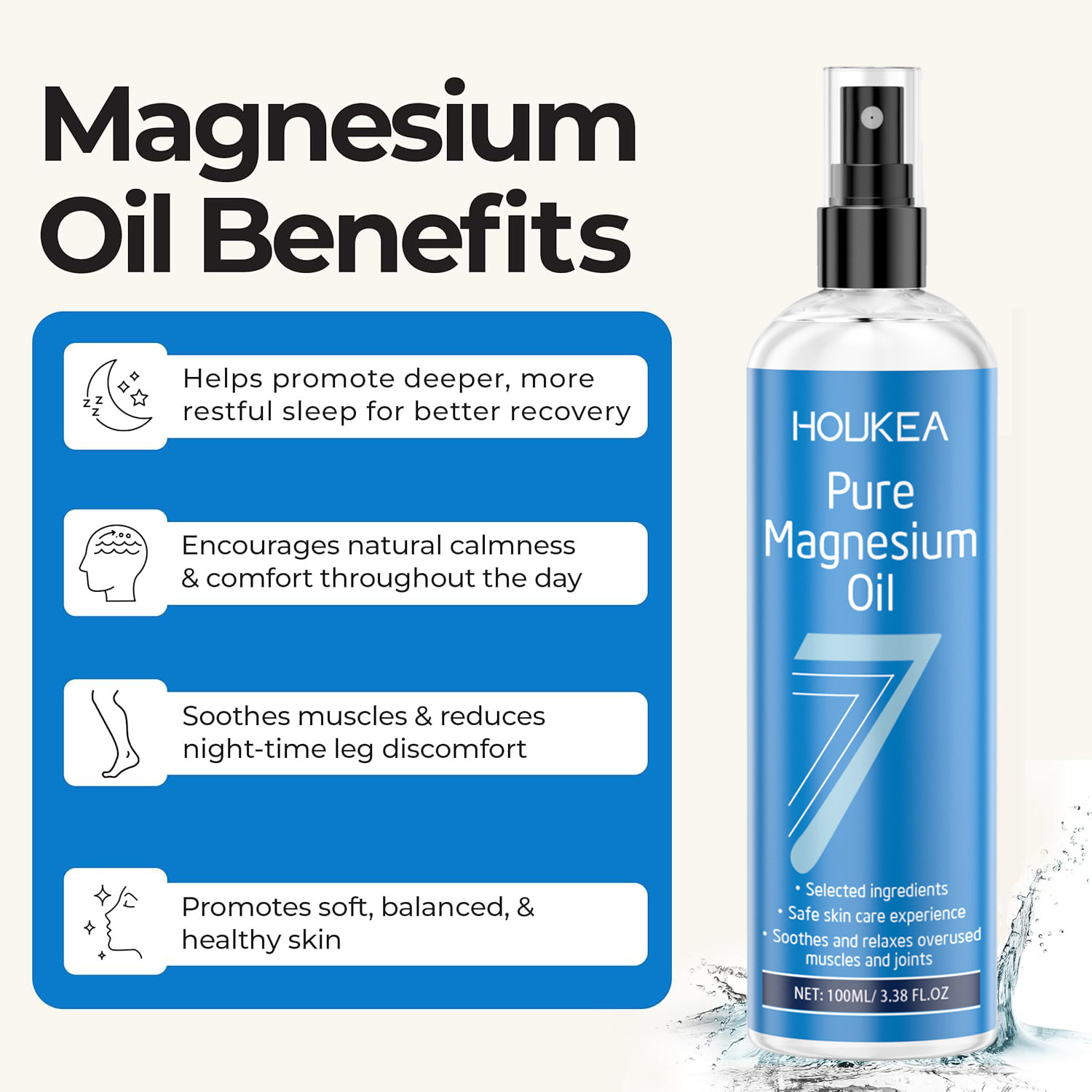 Pure Magnesium Oil Spray - USP - Bath Salts Magnesium 评论和价格