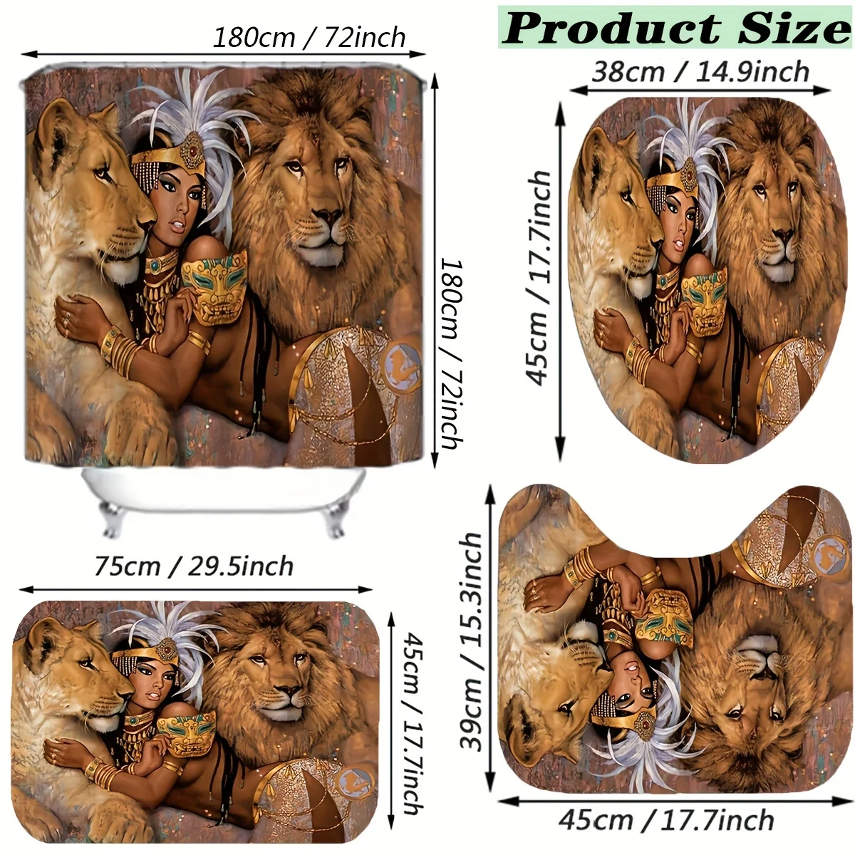 Regal Royal Lion and Queen Maj - Bamboo Bath Mat 评论和价格