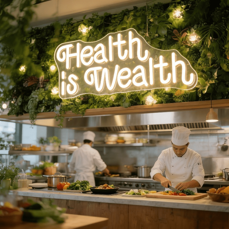 Health is Wealth Neon Sign LED - Health Wellness Lifestyle 评论和价格